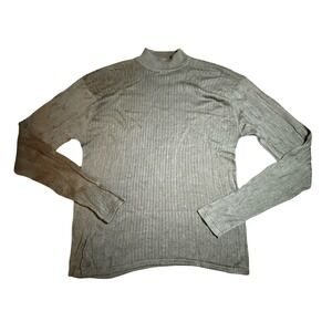 Vintage Stephanie Andrews Black 100% Silk Ribbed Mock Neck Sweater Womens 1X